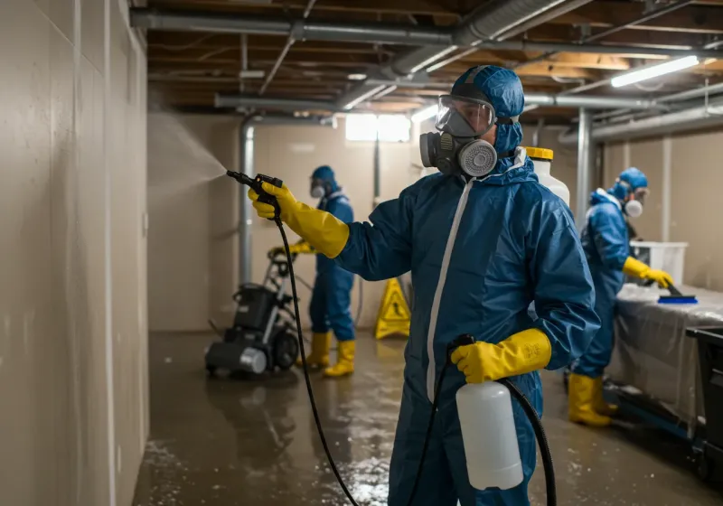 Basement Sanitization and Antimicrobial Treatment process in Gordo, AL