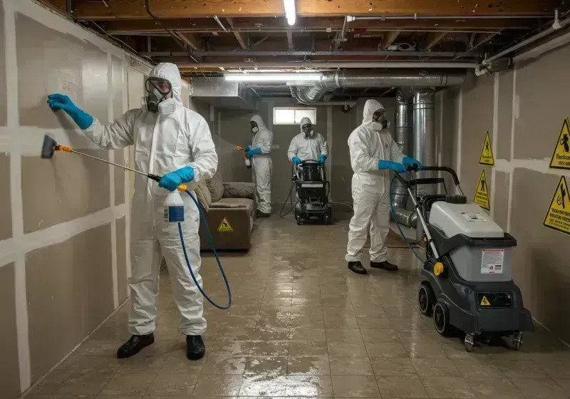 Basement Moisture Removal and Structural Drying process in Gordo, AL